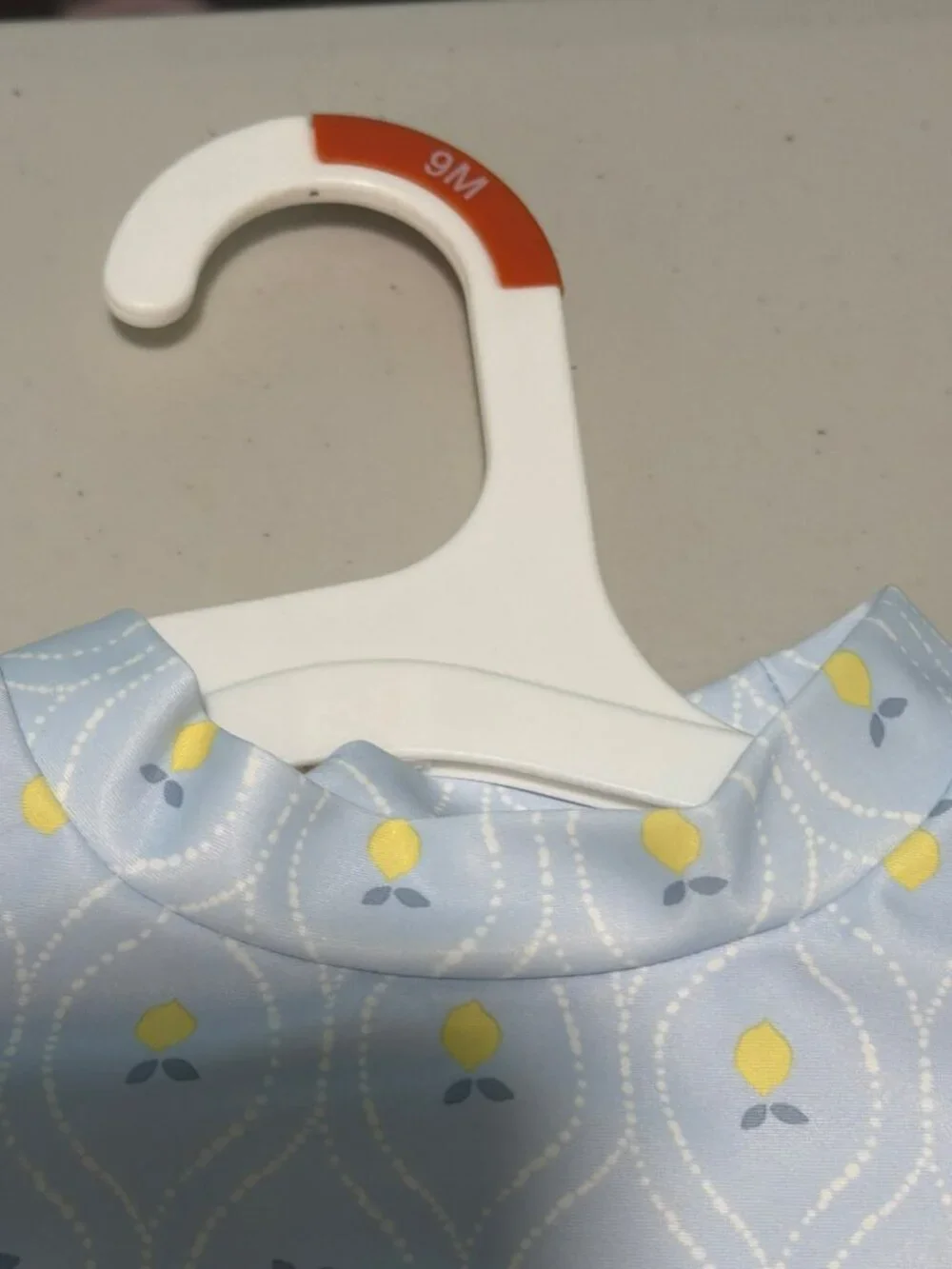 Carters Baby Girls Lemon Print 2-Piece Long Sleeve UPF 50+ Swim Set 9M Blue & Ye